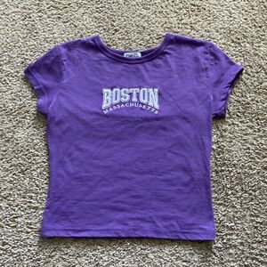 Rue 21 purple boston baby tee